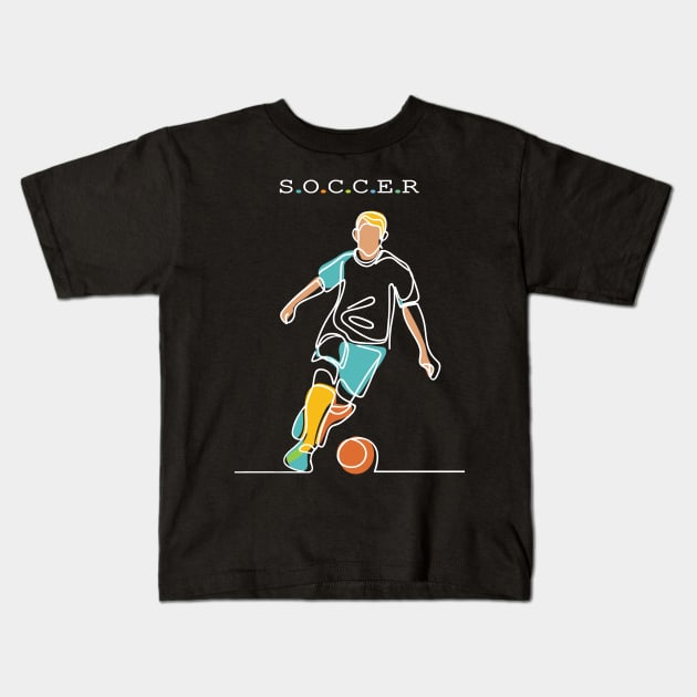 Soccer Sport Kids T-Shirt by Fashioned by You, Created by Me A.zed